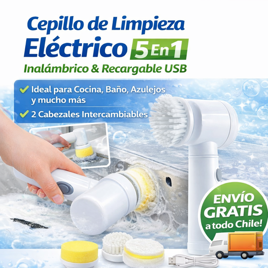 🧹 Cepillo Eléctrico Multiuso 5 en 1 – ¡Limpia Más, Esfuérzate Menos! 🔋✨